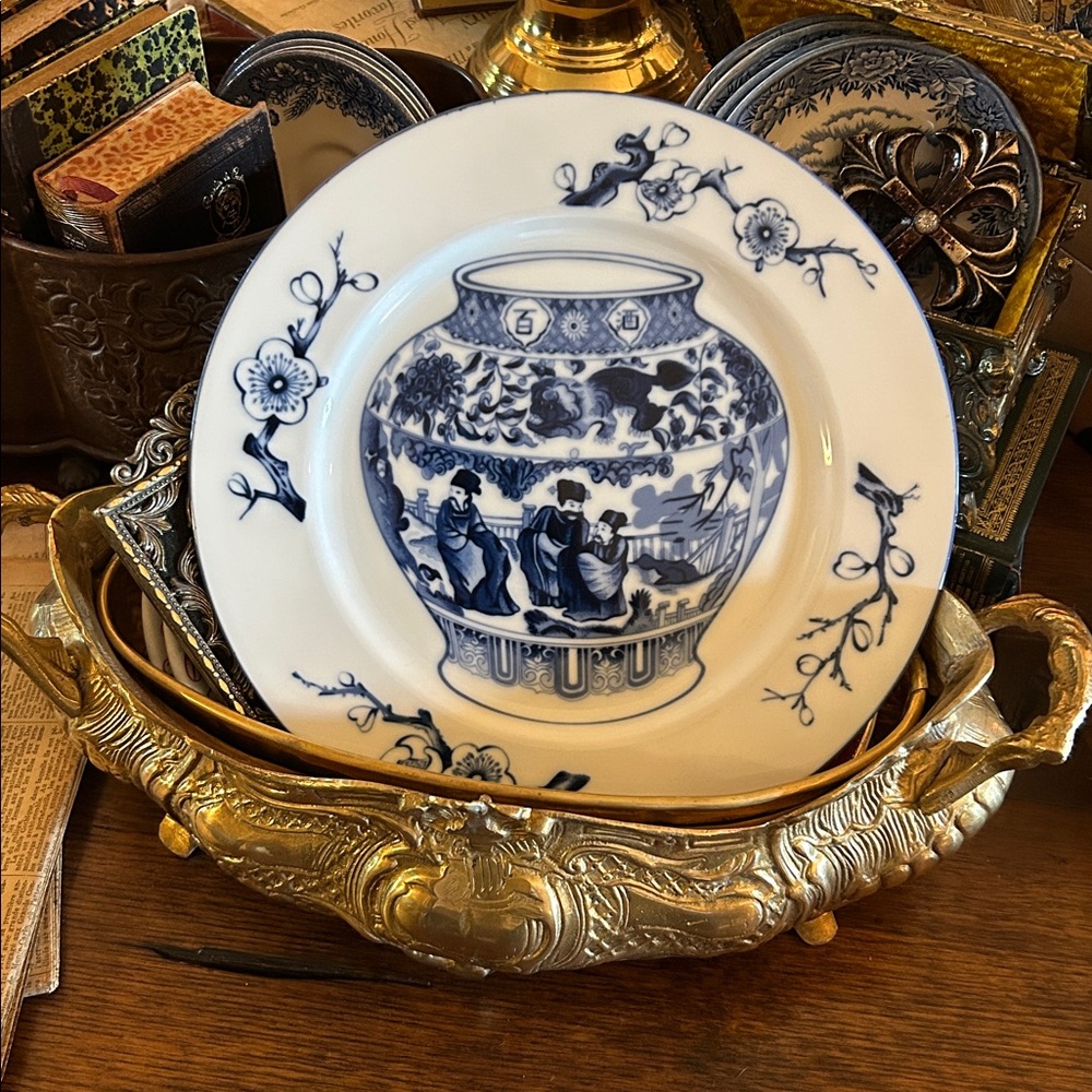 Blue Vases Collectible Plate by The Haldon Group